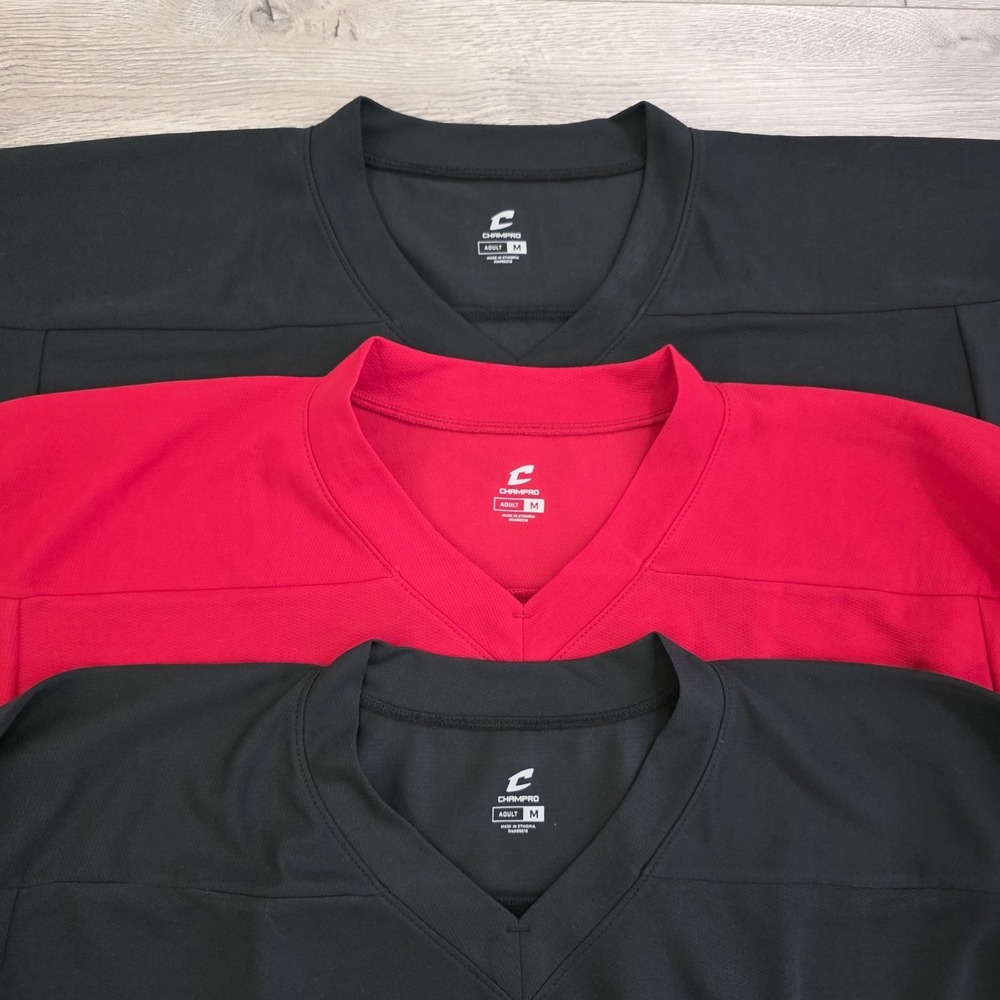 Champro Men's M Black and Red Athletic‎ Pullover Shirt Long Sleeve Lot of 3 NWT